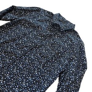 Robert Graham Mens Black/Blue Tailored Fit Button Down Dress Shirt- Size XL